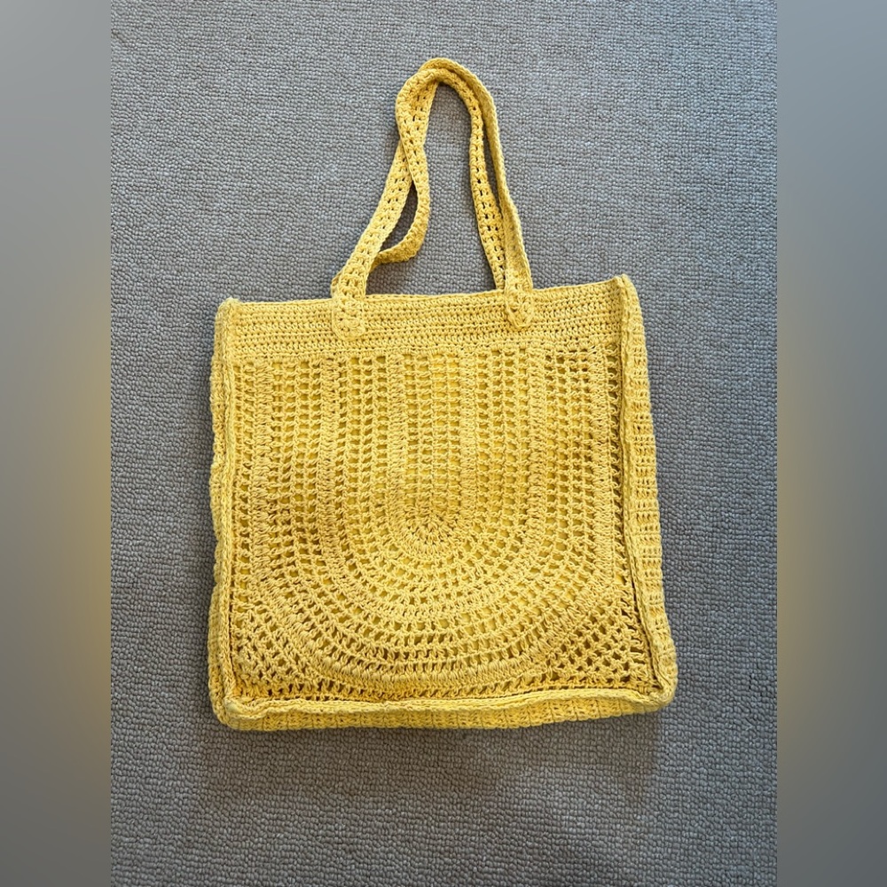 Universal Thread Yellow Crochet Tote Bag